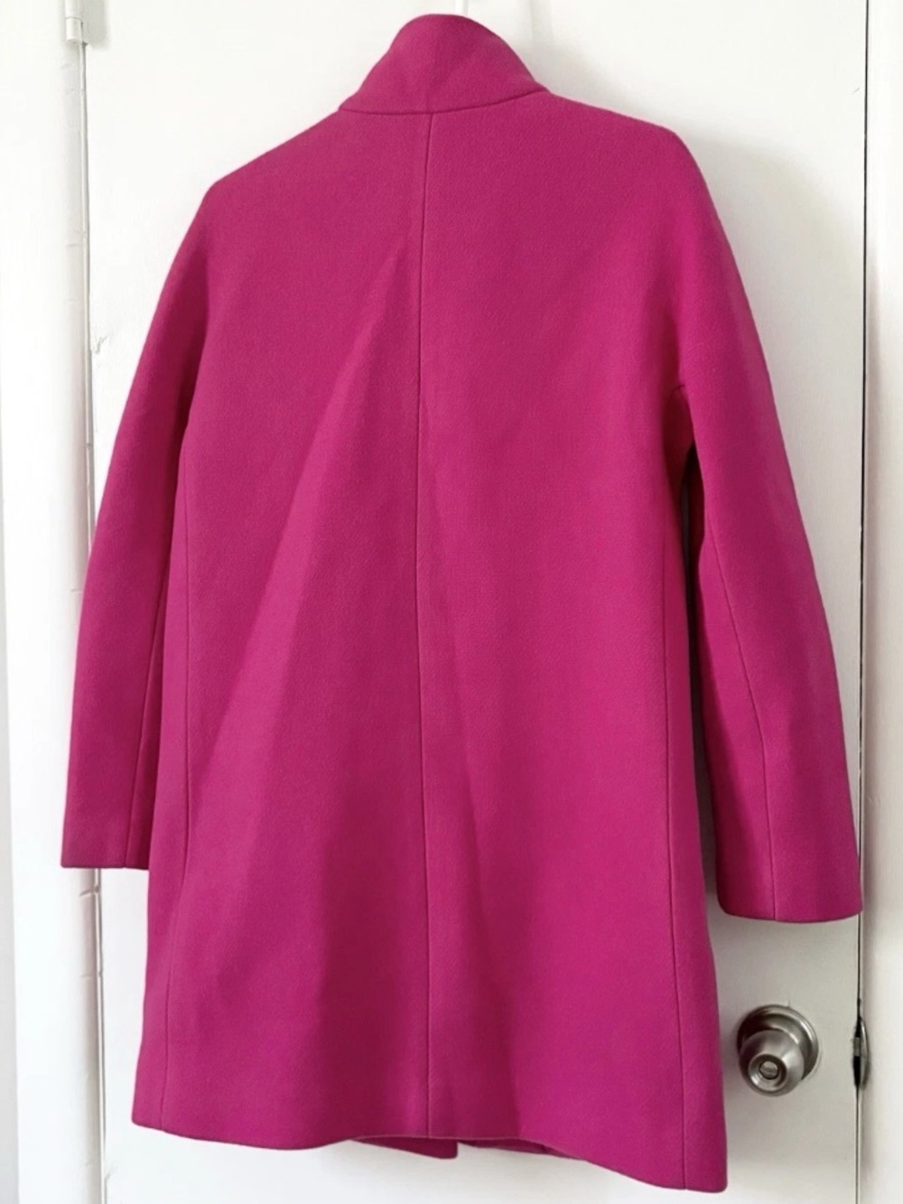 J Crew Cocoon Pink Italian Stadium Cloth Nello Gori Wool Long Coat Jacket Sz 4 - Picture 12 of 16